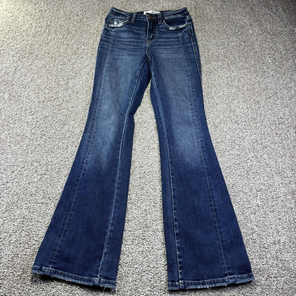 Flying Monkey High Rise Boot Jeans Womens 24 Blue Medium Wash Distressed BY4435R
